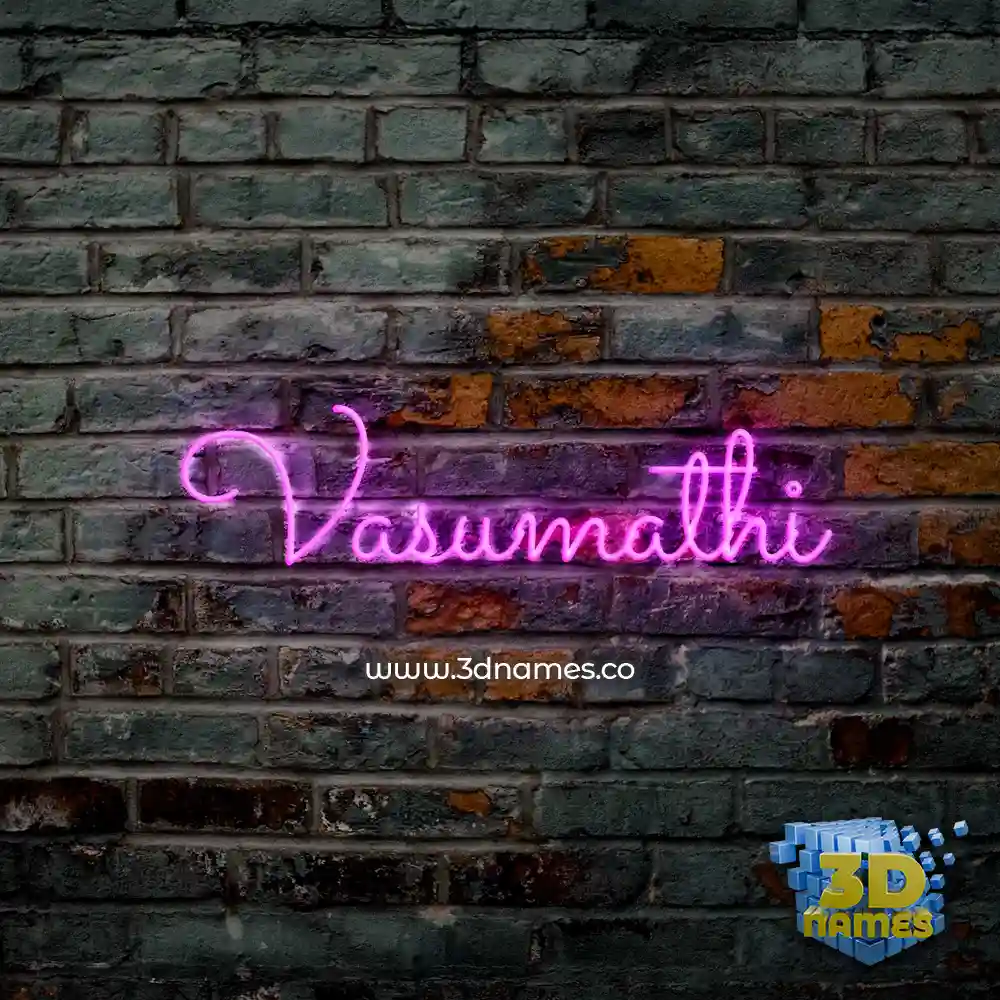 vasumathi in Pink Neon style - 3D name wallpaper