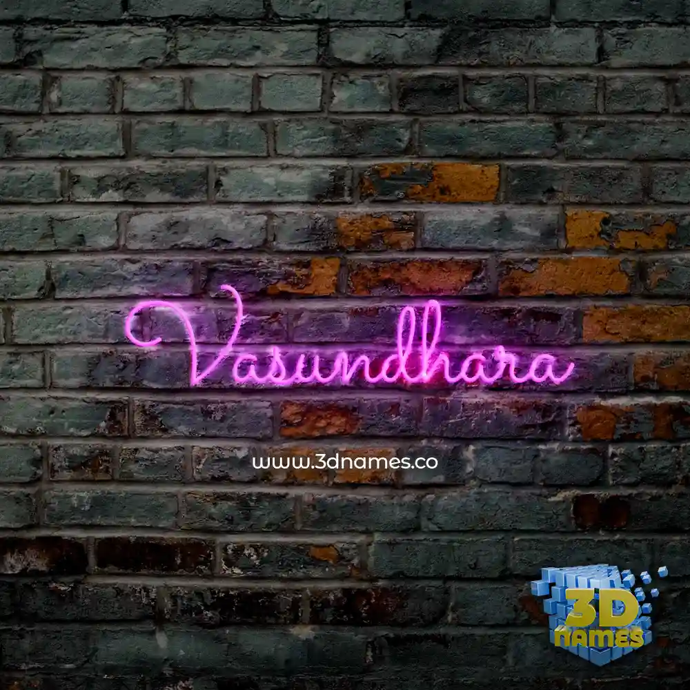 vasundhara in Pink Neon style - 3D name wallpaper