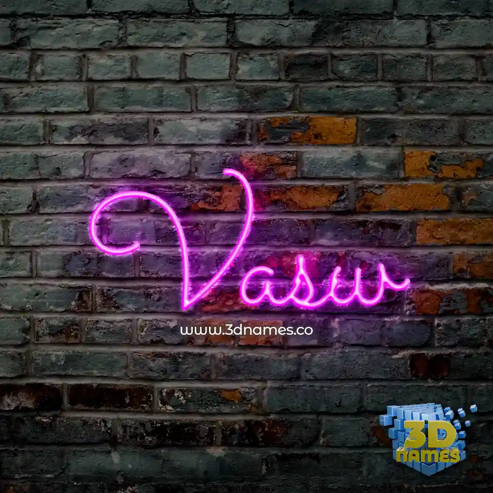 vasw in Pink Neon style - 3D name wallpaper