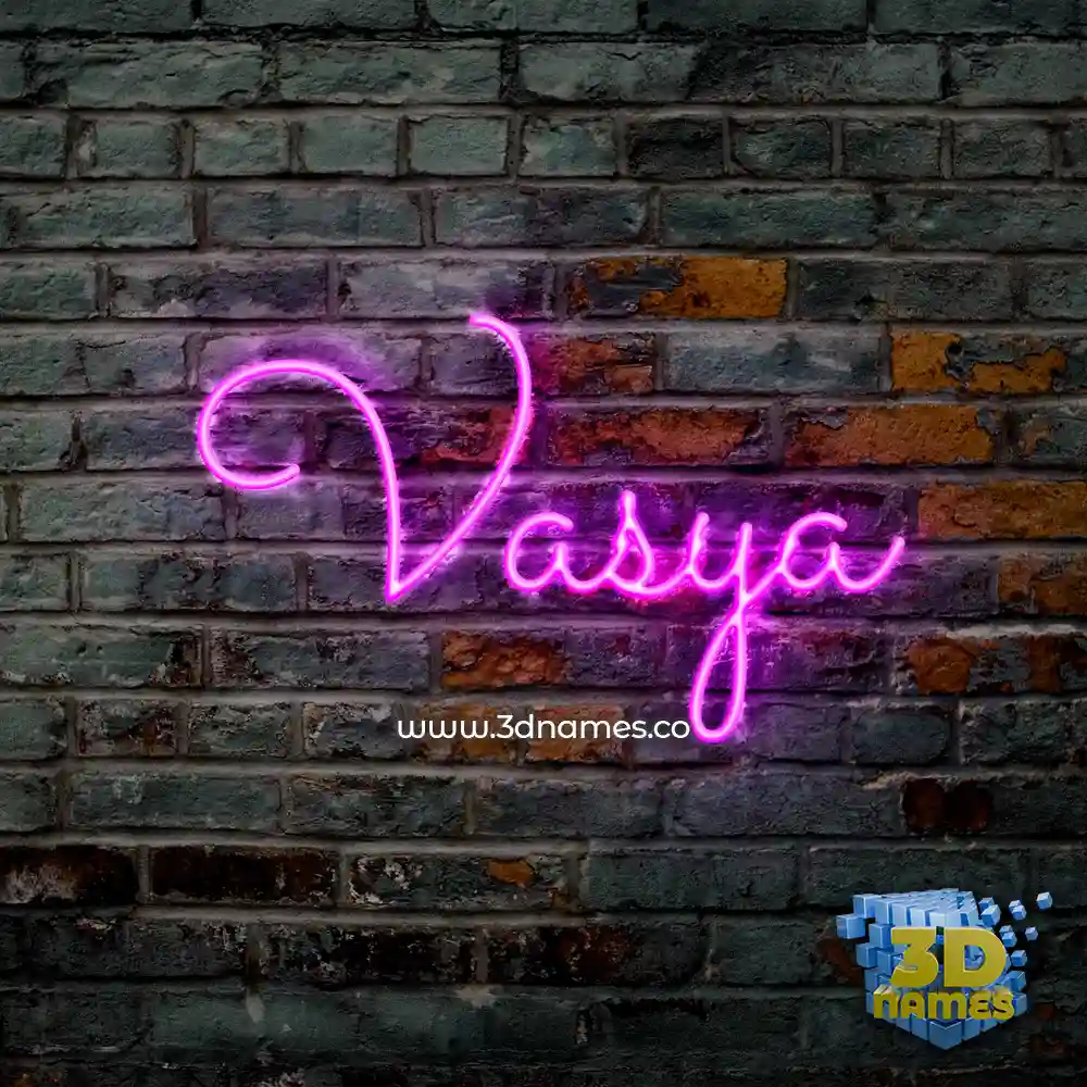 vasya in Pink Neon style - 3D name wallpaper