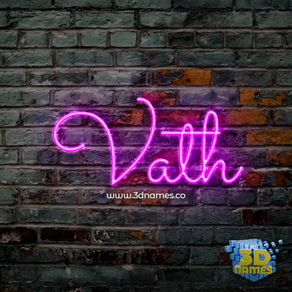 vath in Pink Neon style - 3D name wallpaper