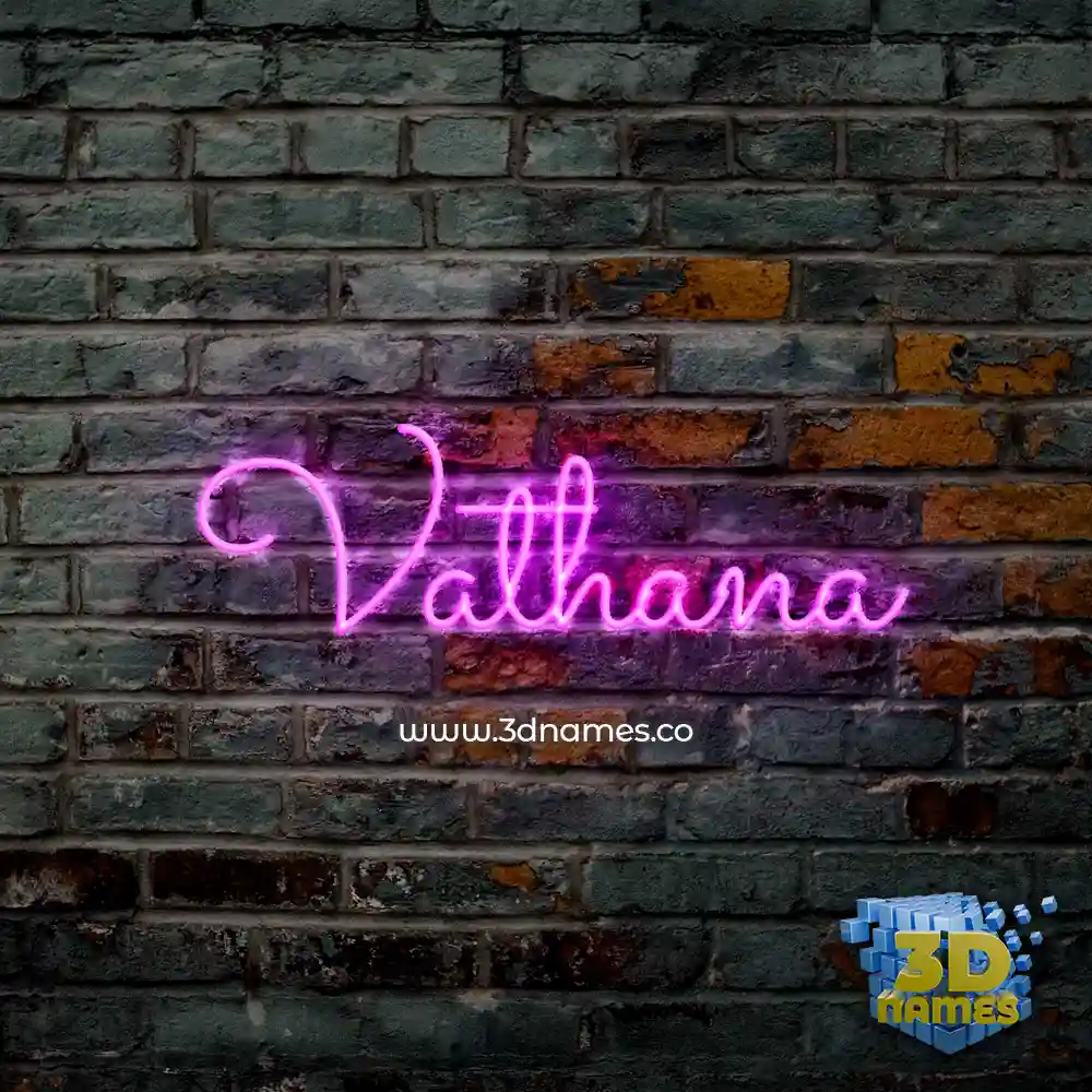 vathana in Pink Neon style - 3D name wallpaper