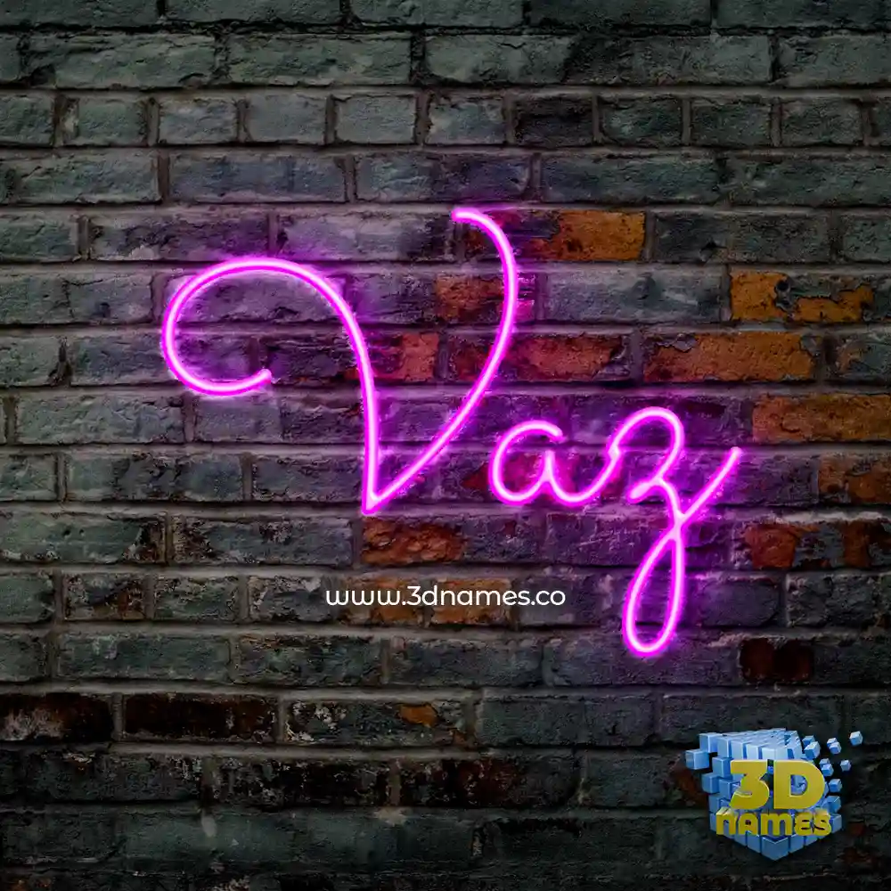 vaz in Pink Neon style - 3D name wallpaper