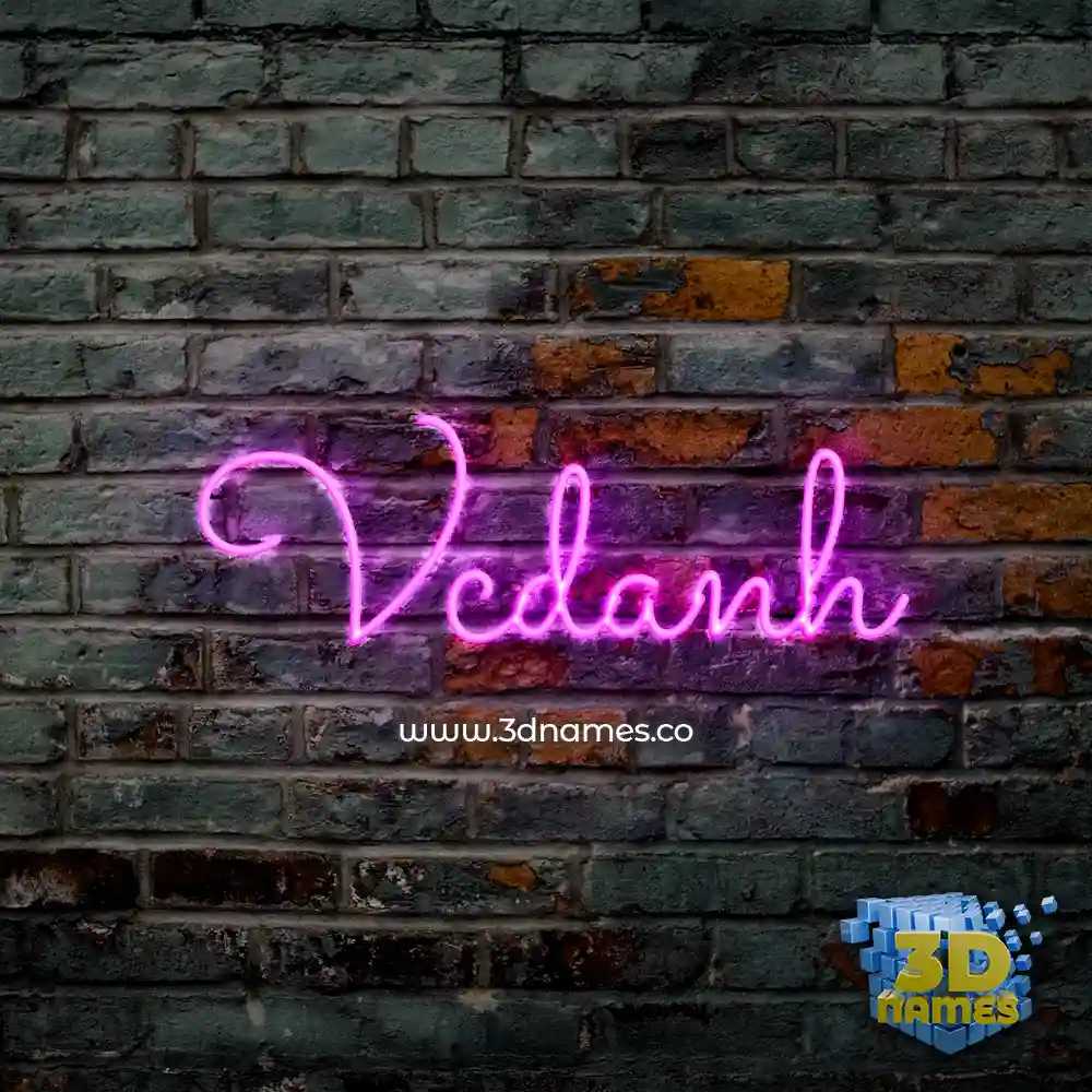 vcdanh in Pink Neon style - 3D name wallpaper
