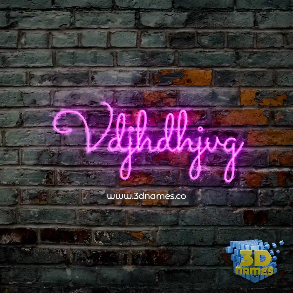 vdjhdhjvg in Pink Neon style - 3D name wallpaper