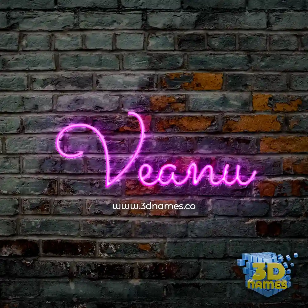 veanu in Pink Neon style - 3D name wallpaper