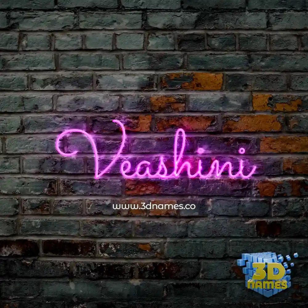 veashini in Pink Neon style - 3D name wallpaper