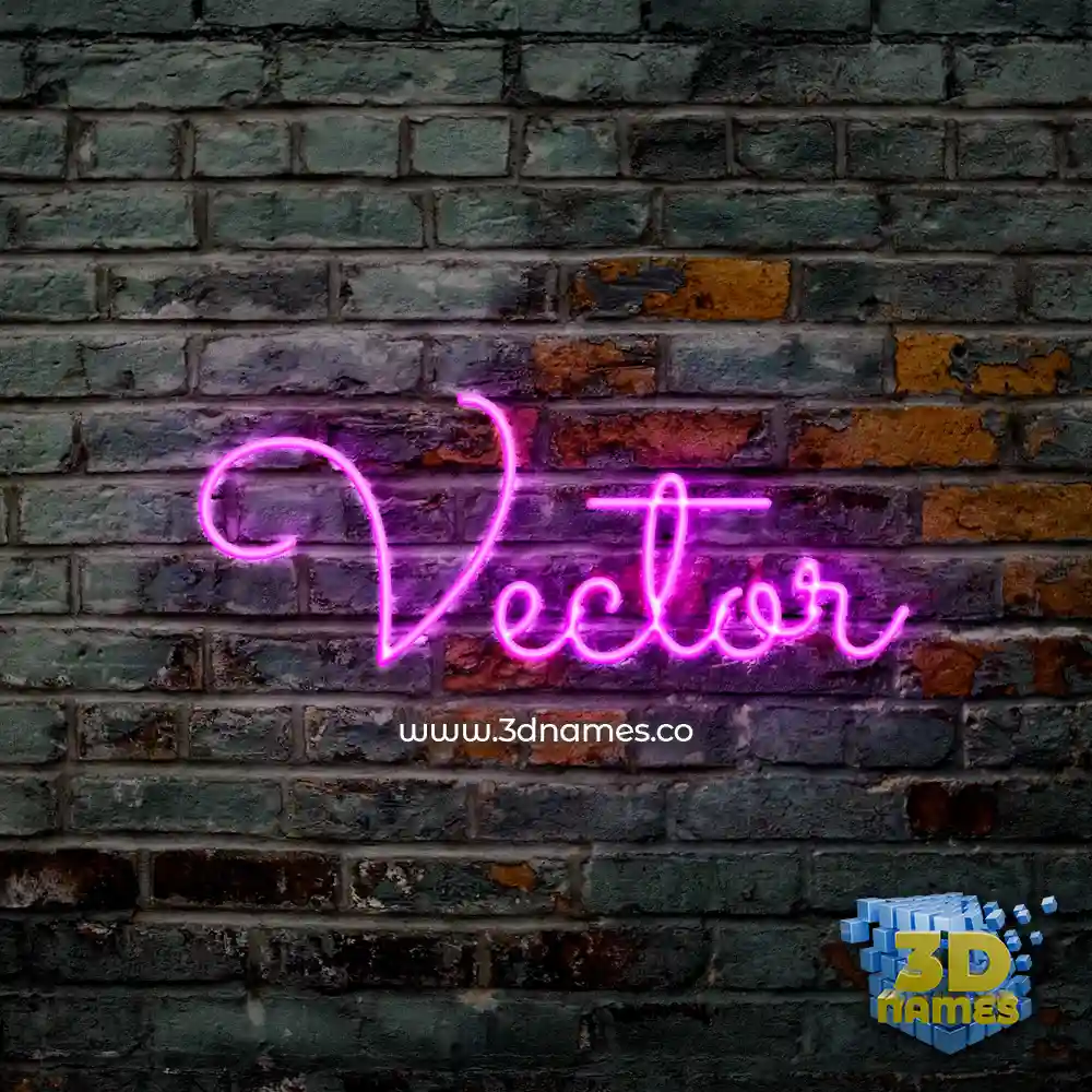 vector in Pink Neon style - 3D name wallpaper