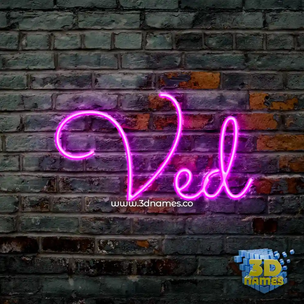 ved in Pink Neon style - 3D name wallpaper