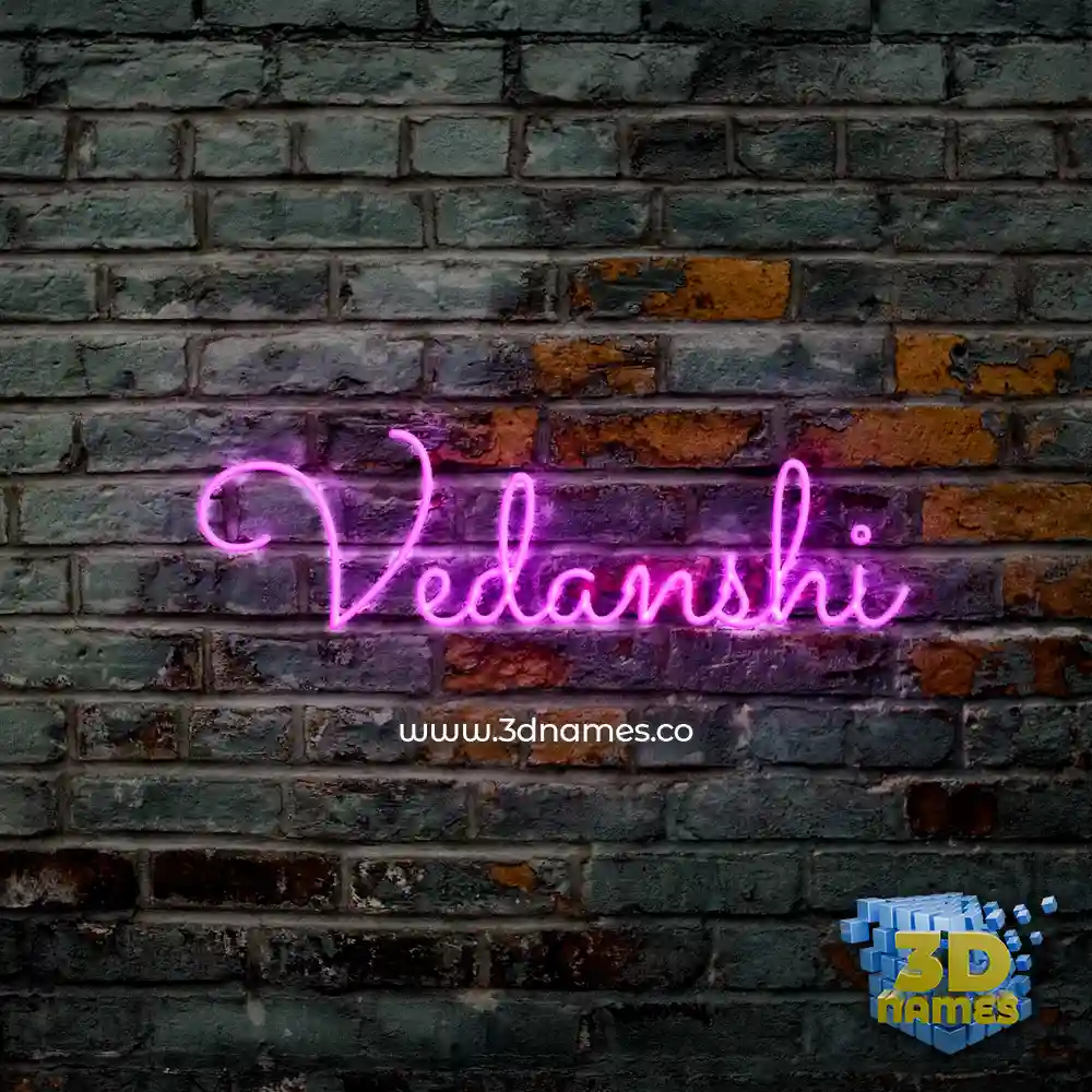 vedanshi in Pink Neon style - 3D name wallpaper
