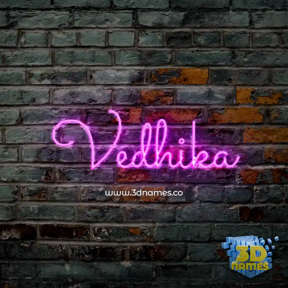 vedhika in Pink Neon style - 3D name wallpaper