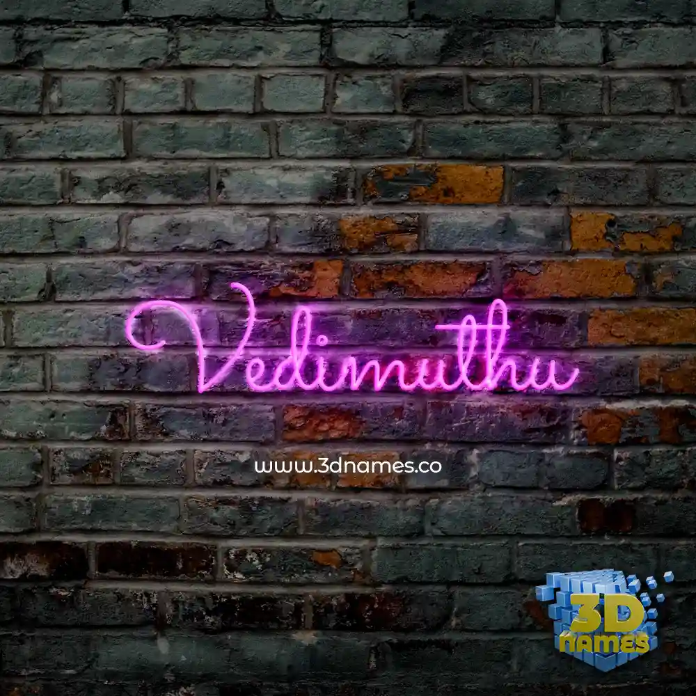 vedimuthu in Pink Neon style - 3D name wallpaper