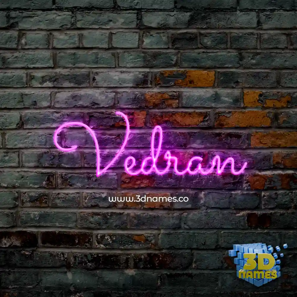 vedran in Pink Neon style - 3D name wallpaper