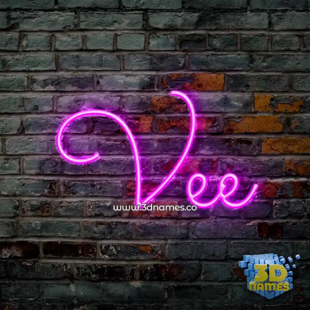 vee in Pink Neon style - 3D name wallpaper