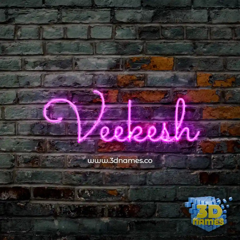 veekesh in Pink Neon style - 3D name wallpaper