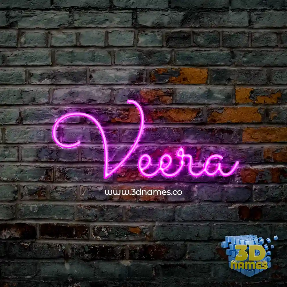 veera in Pink Neon style - 3D name wallpaper
