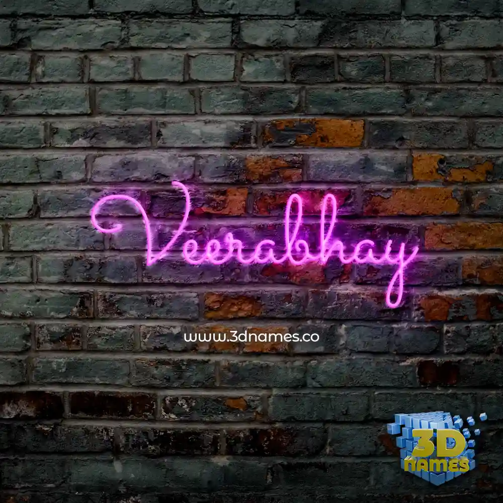 veerabhay in Pink Neon style - 3D name wallpaper