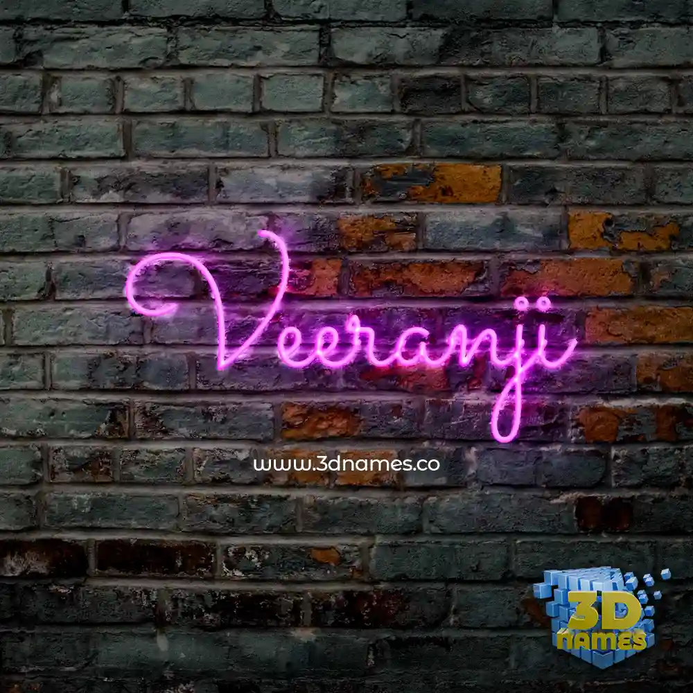 veeranji in Pink Neon style - 3D name wallpaper