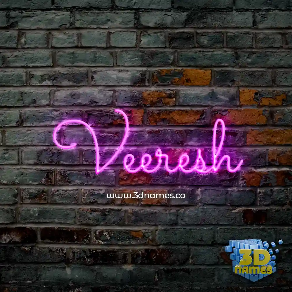 veeresh in Pink Neon style - 3D name wallpaper