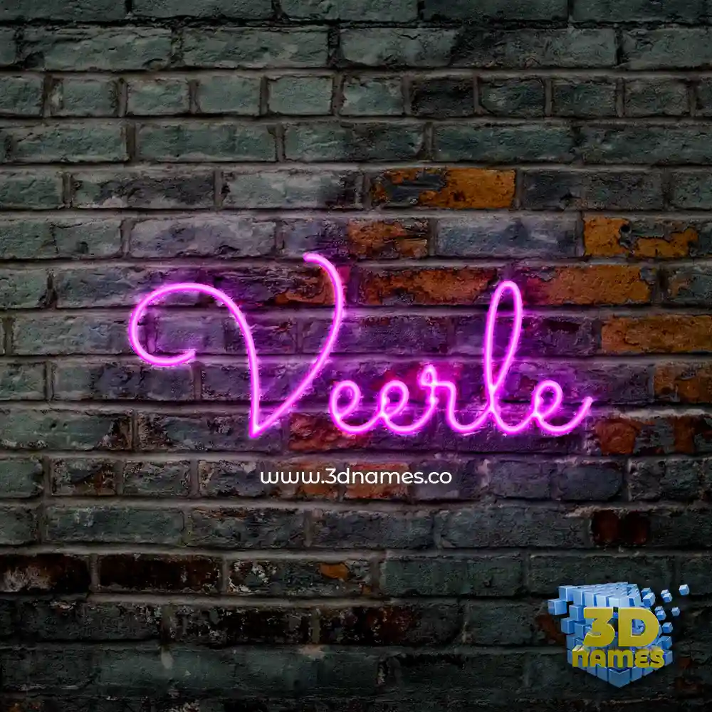 veerle in Pink Neon style - 3D name wallpaper