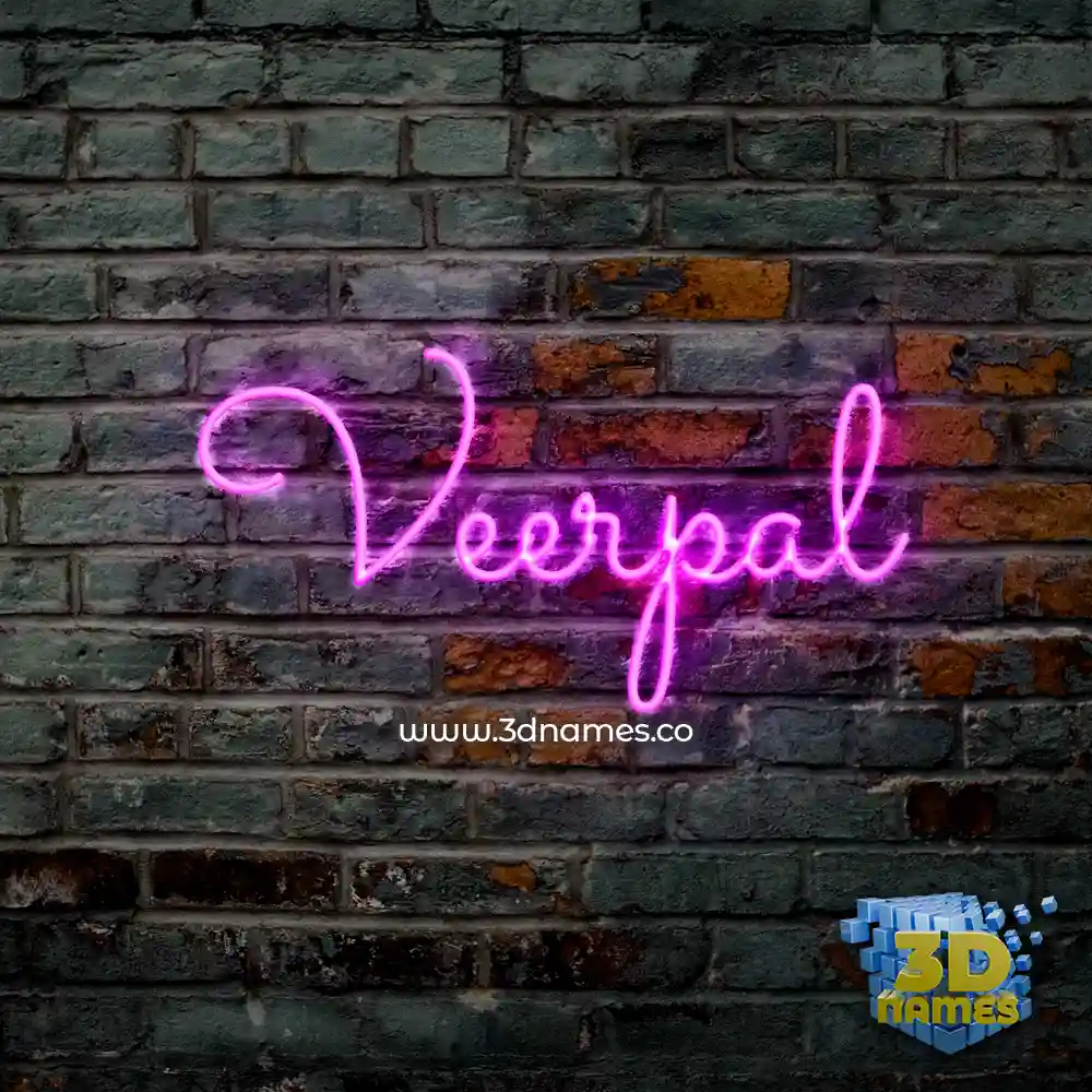 veerpal in Pink Neon style - 3D name wallpaper