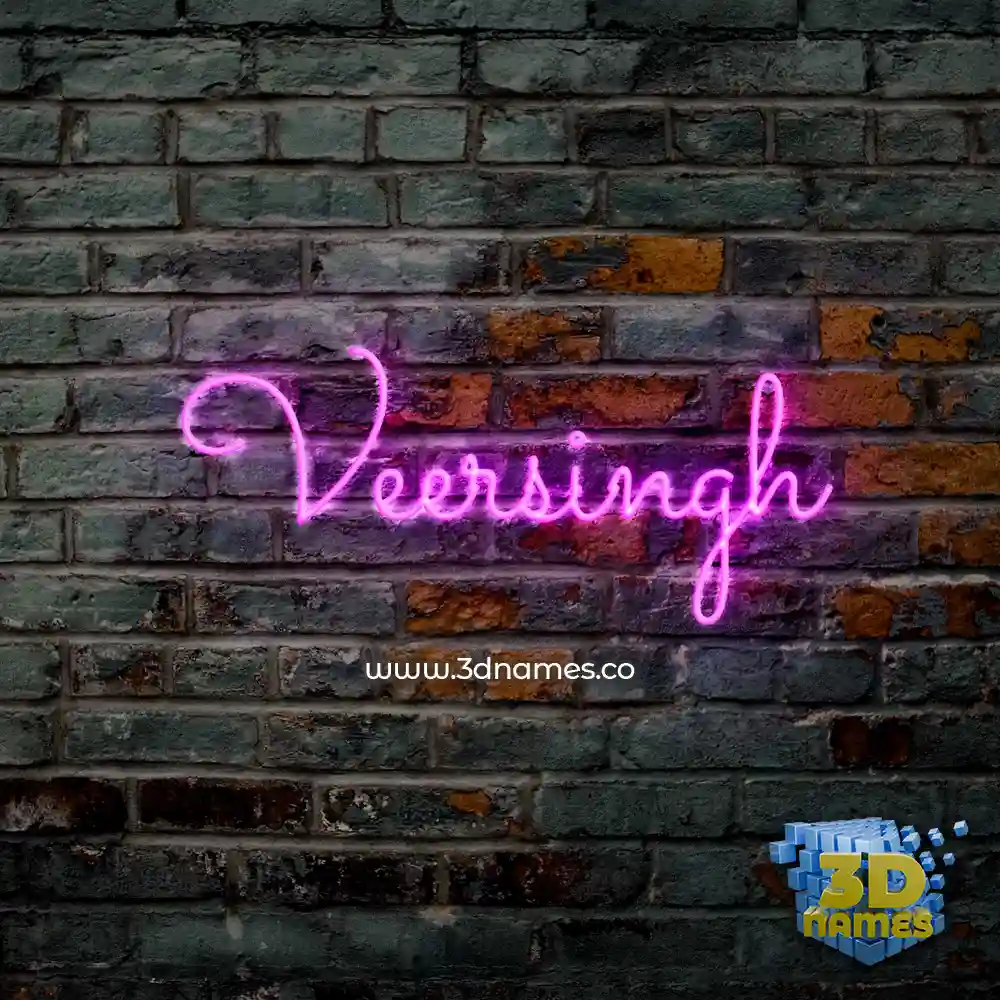 veersingh in Pink Neon style - 3D name wallpaper