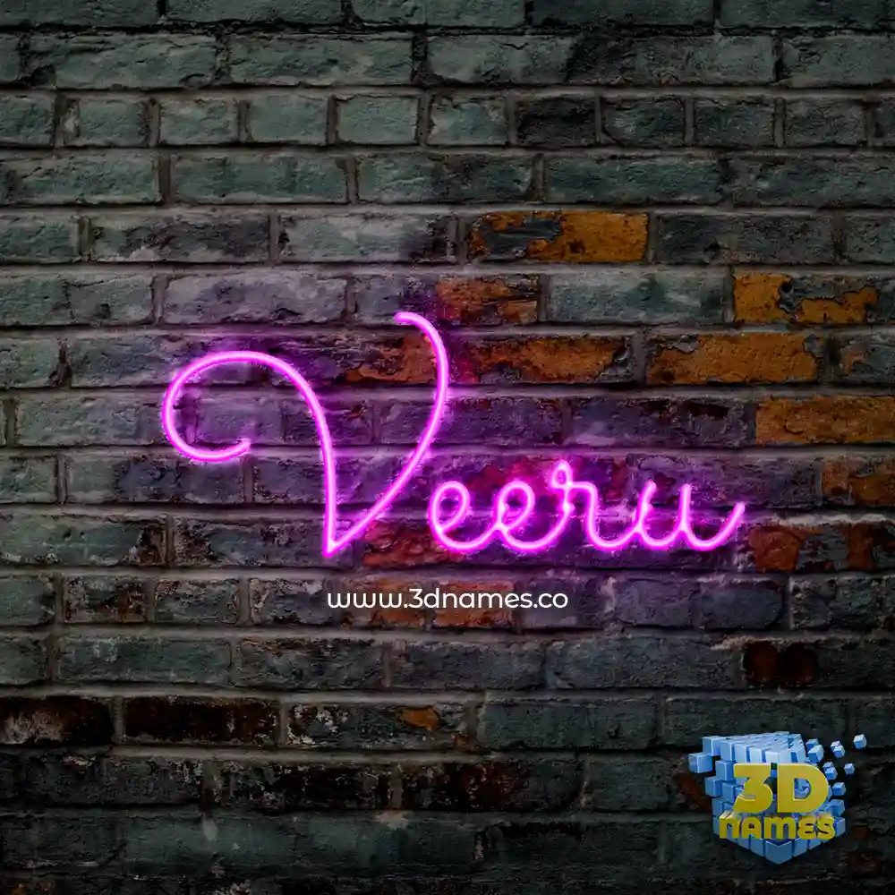 veeru in Pink Neon style - 3D name wallpaper