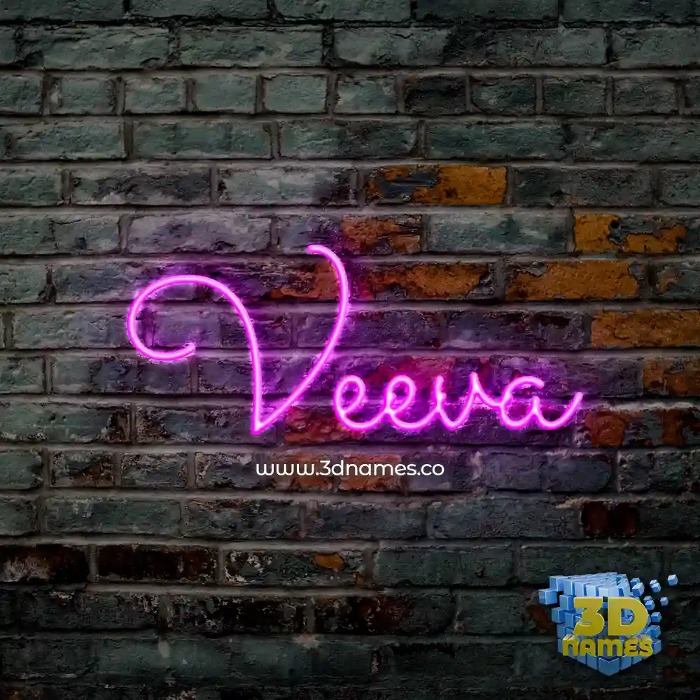 veeva in Pink Neon style - 3D name wallpaper