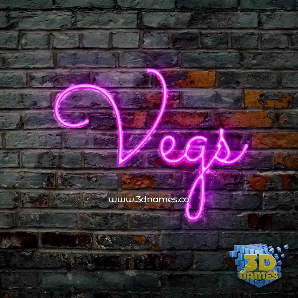 vegs in Pink Neon style - 3D name wallpaper