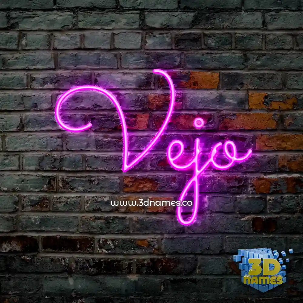 vejo in Pink Neon style - 3D name wallpaper