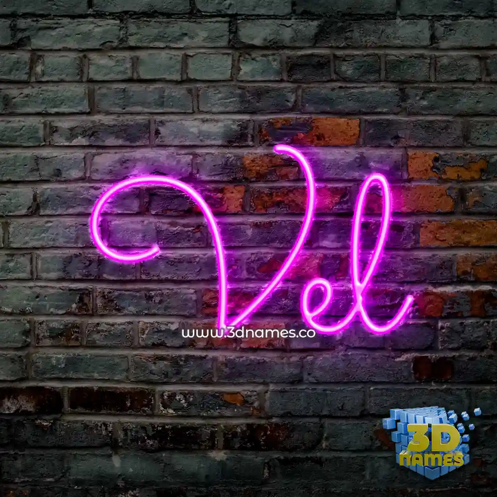 vel in Pink Neon style - 3D name wallpaper