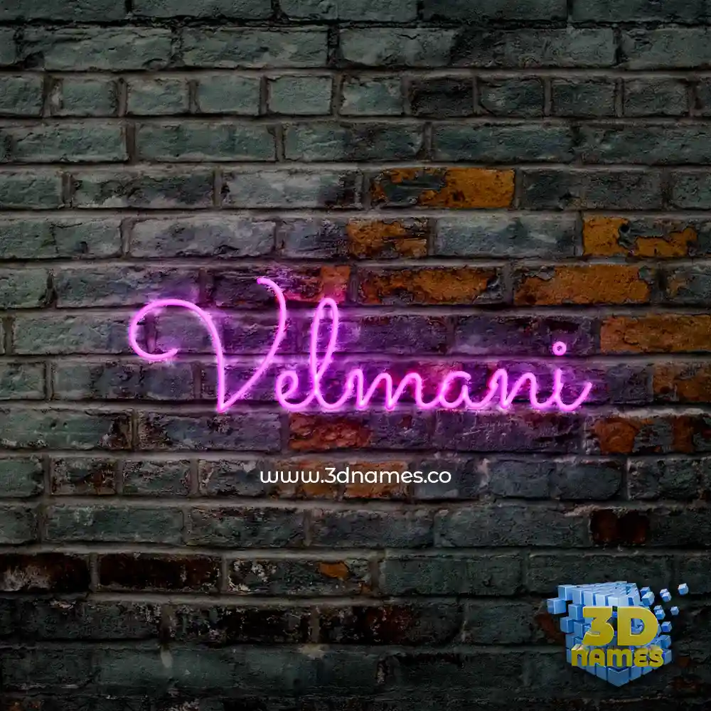 velmani in Pink Neon style - 3D name wallpaper