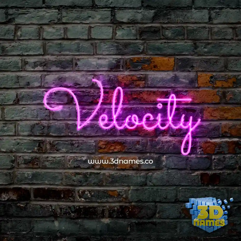 velocity in Pink Neon style - 3D name wallpaper
