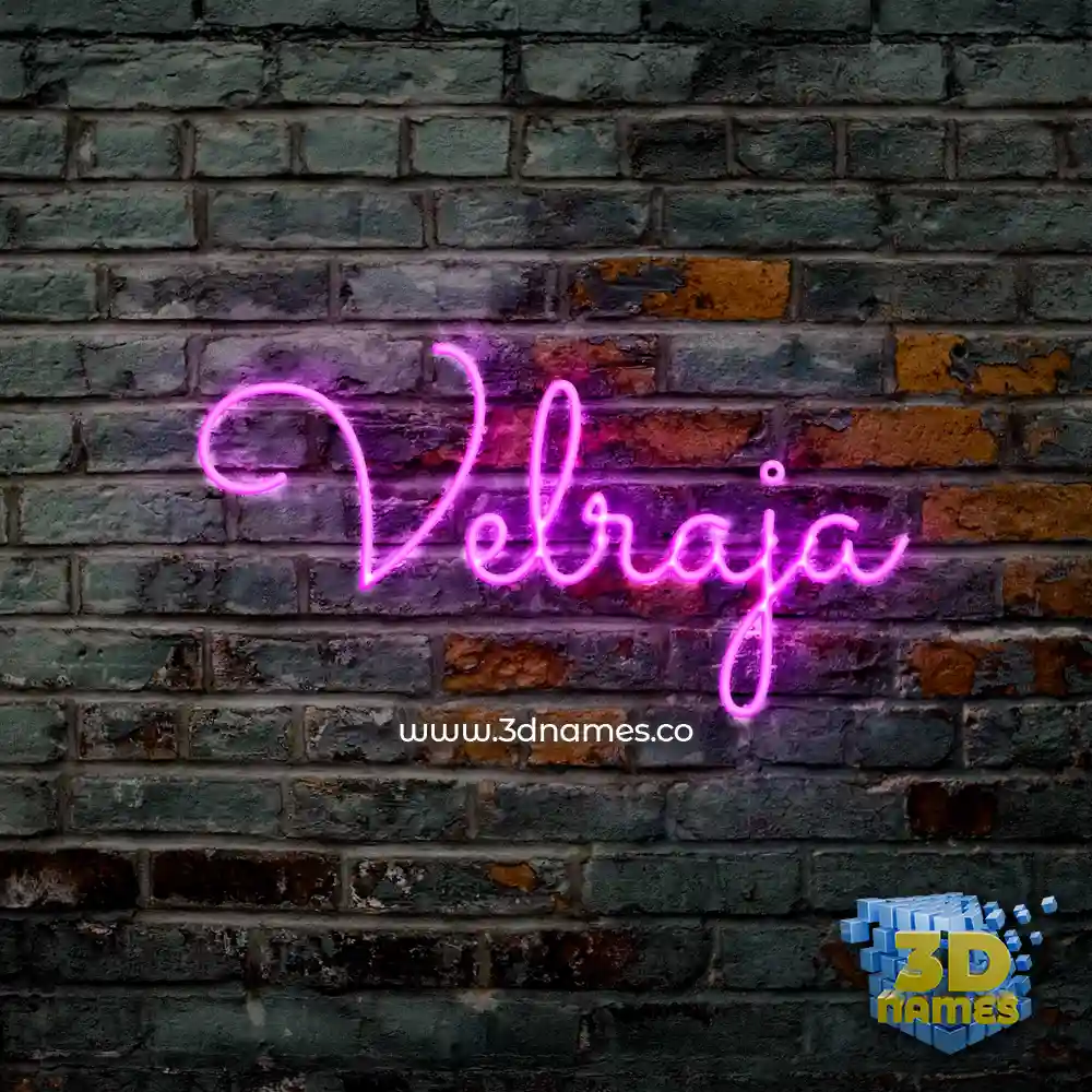 velraja in Pink Neon style - 3D name wallpaper