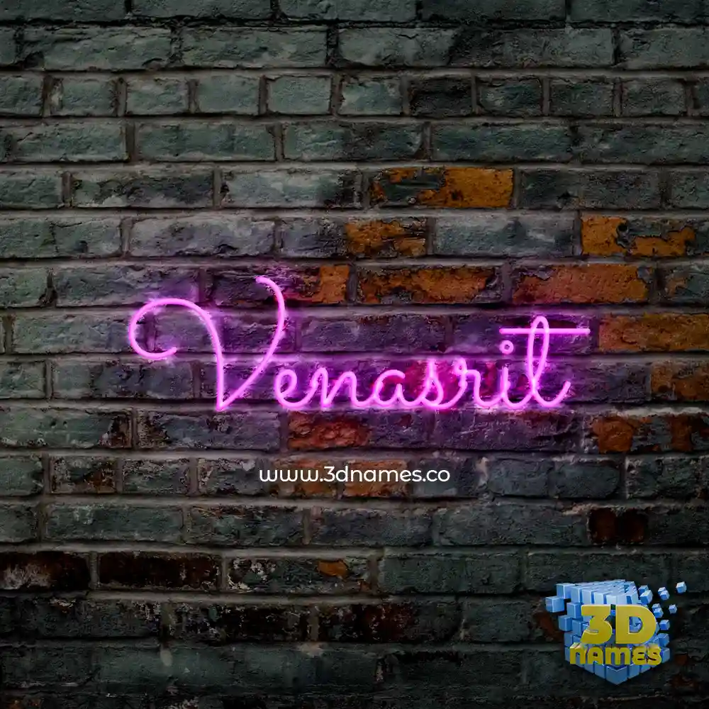 venasrit in Pink Neon style - 3D name wallpaper