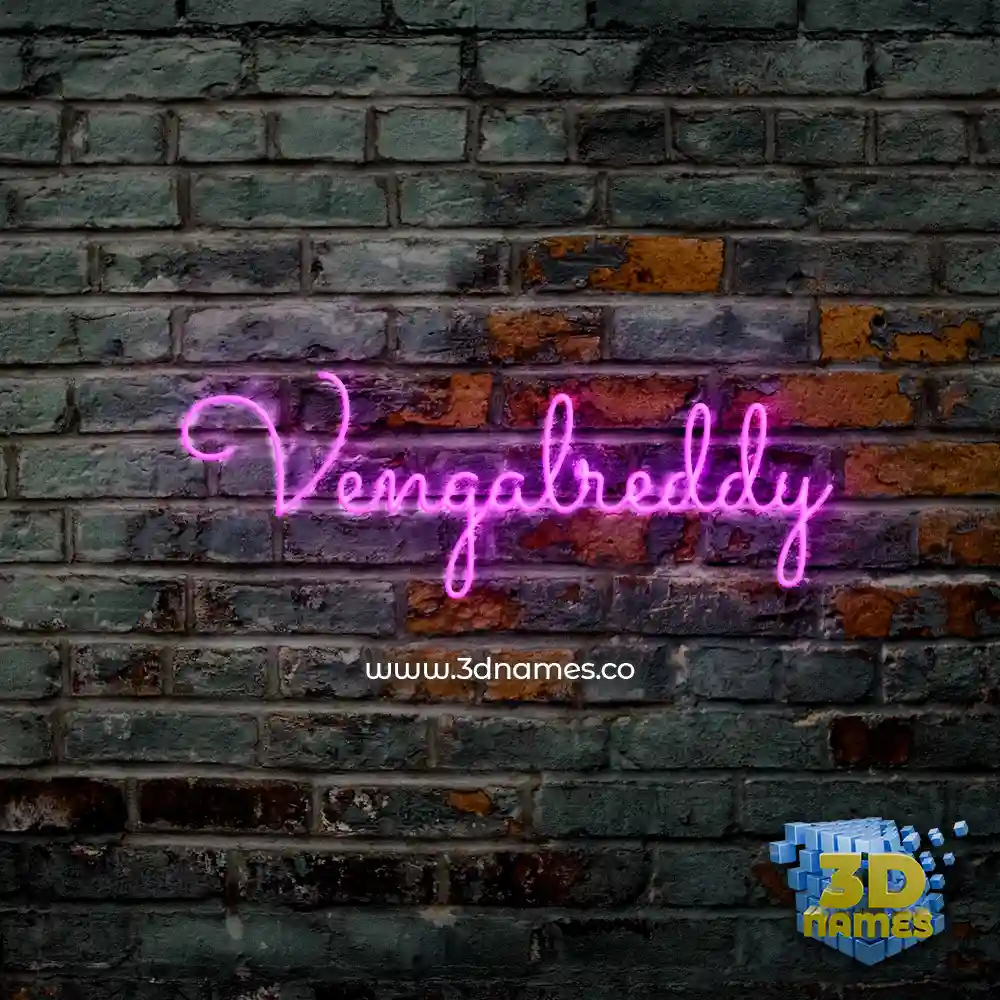 vengalreddy in Pink Neon style - 3D name wallpaper
