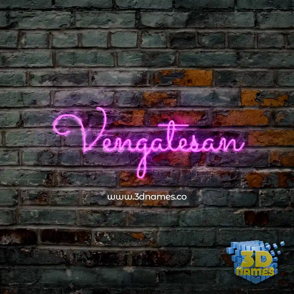 vengatesan in Pink Neon style - 3D name wallpaper