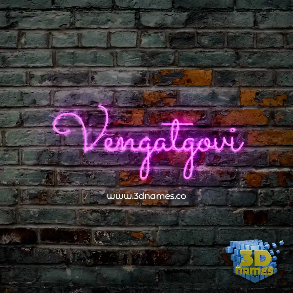 vengatgovi in Pink Neon style - 3D name wallpaper