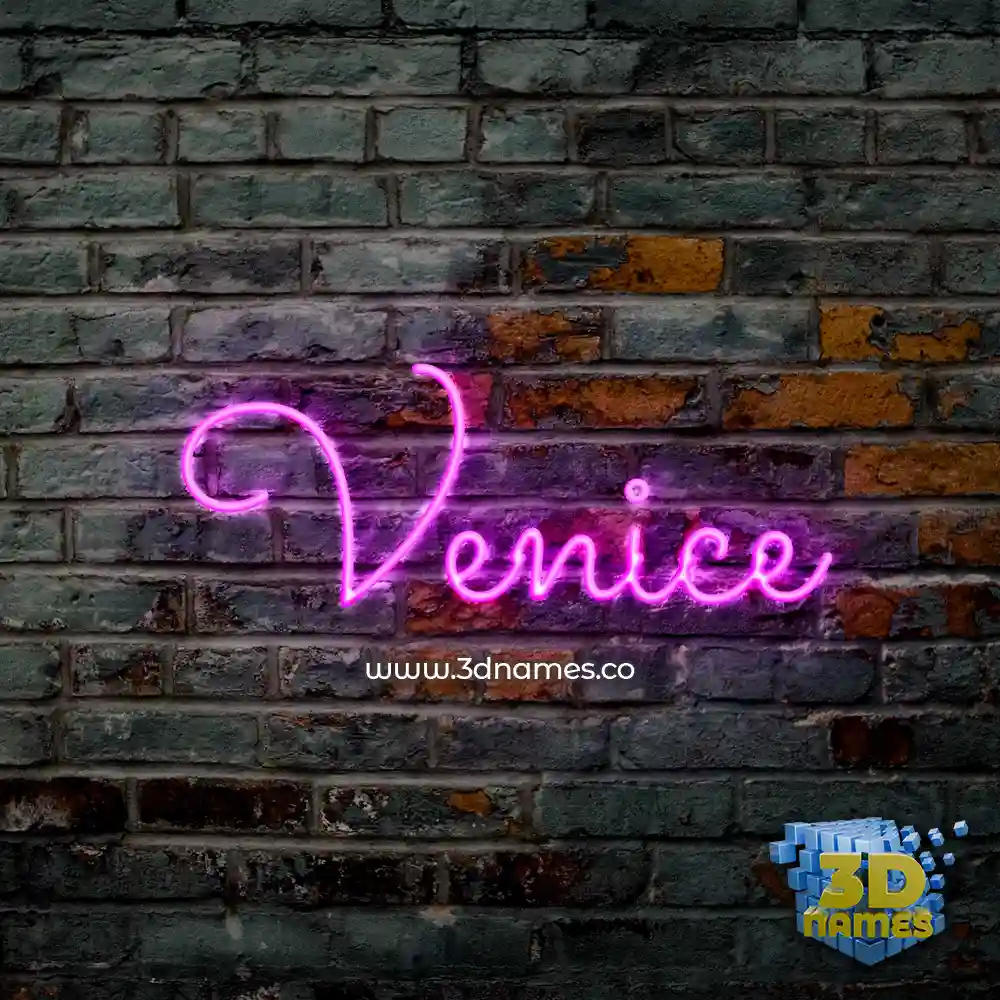 venice in Pink Neon style - 3D name wallpaper
