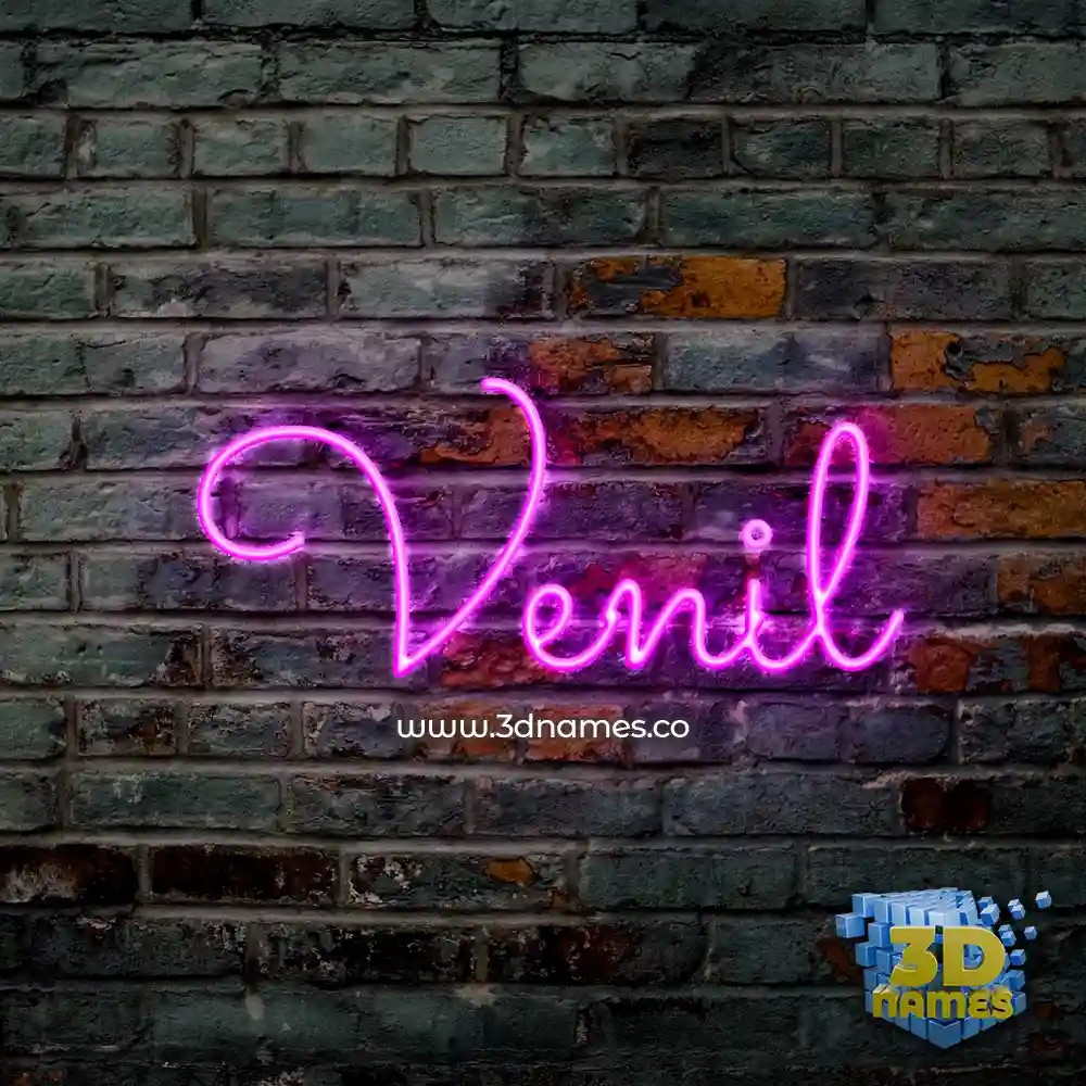 venil in Pink Neon style - 3D name wallpaper