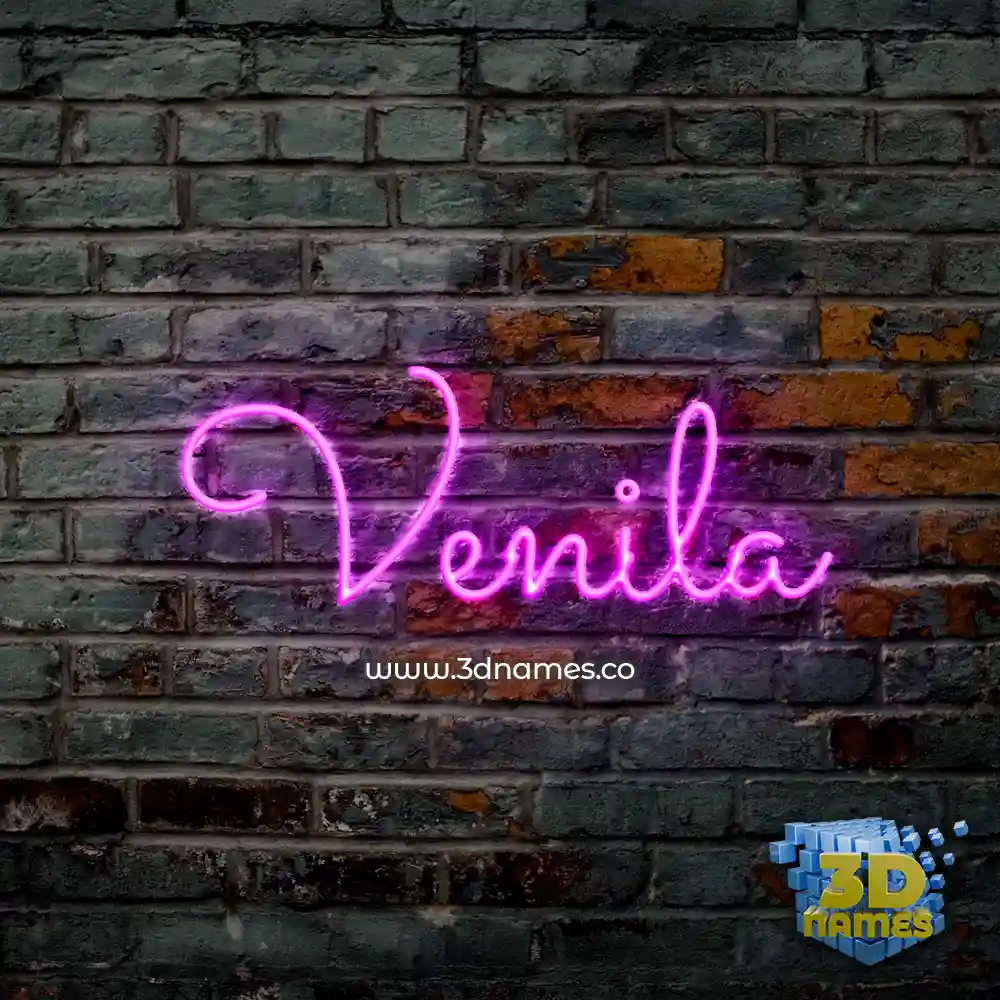 venila in Pink Neon style - 3D name wallpaper