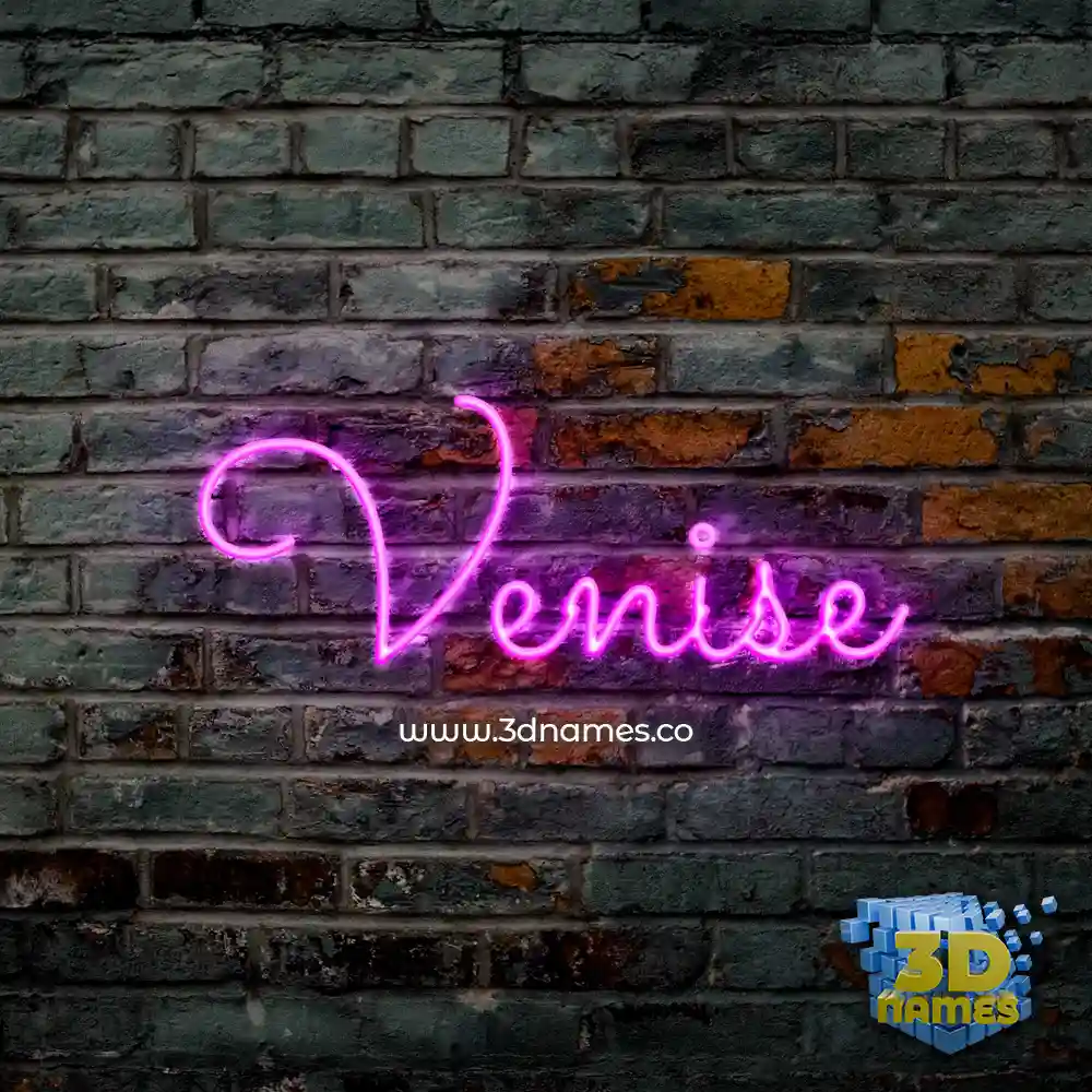venise in Pink Neon style - 3D name wallpaper