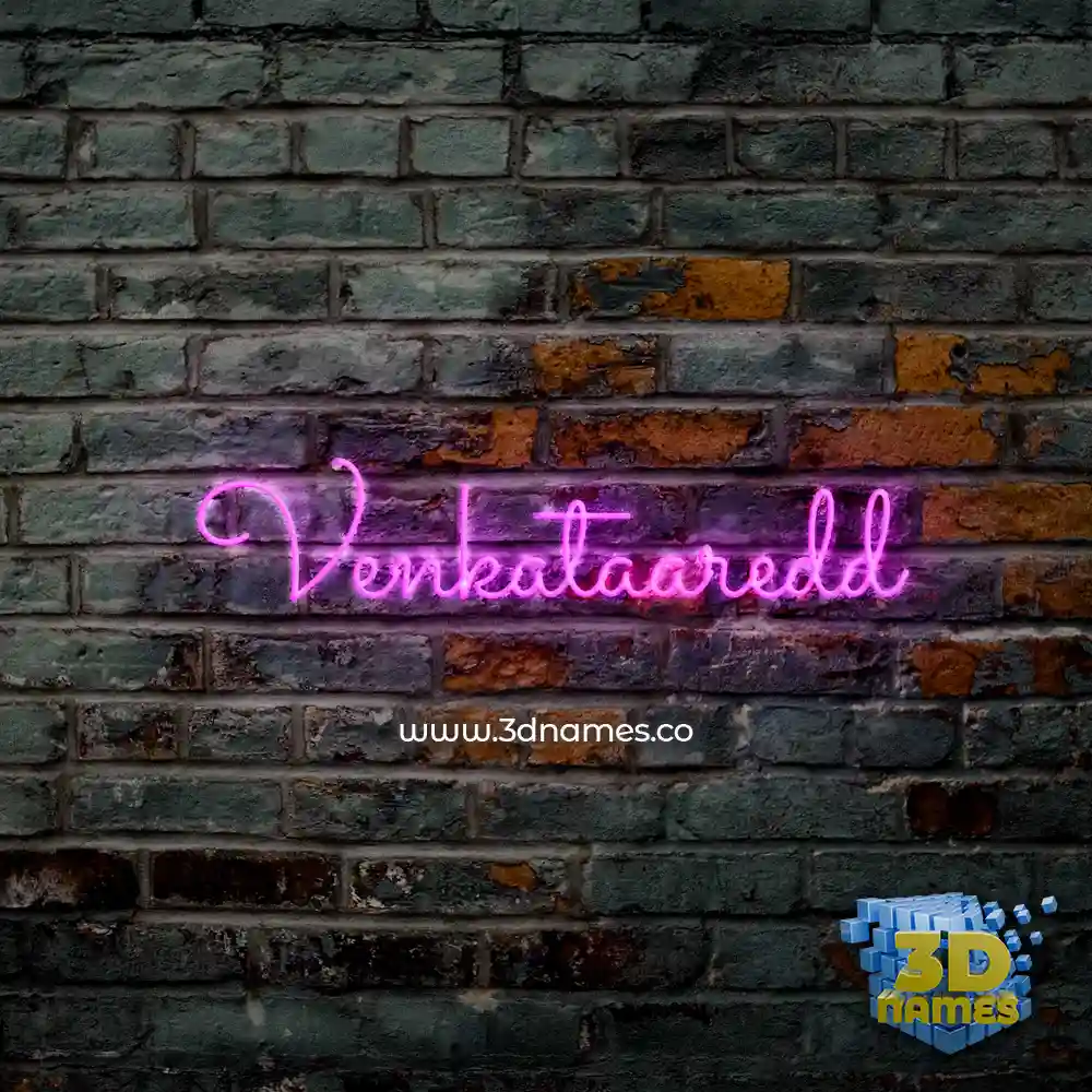 venkataaredd in Pink Neon style - 3D name wallpaper