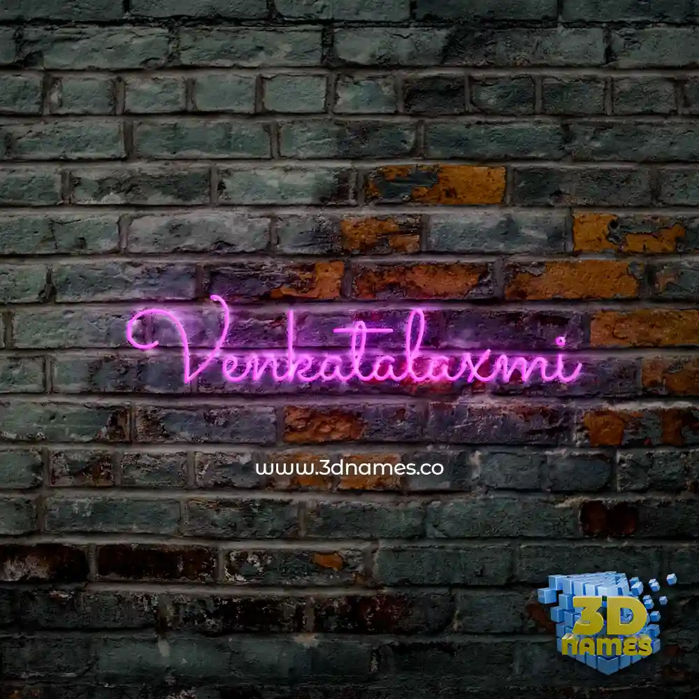 venkatalaxmi in Pink Neon style - 3D name wallpaper