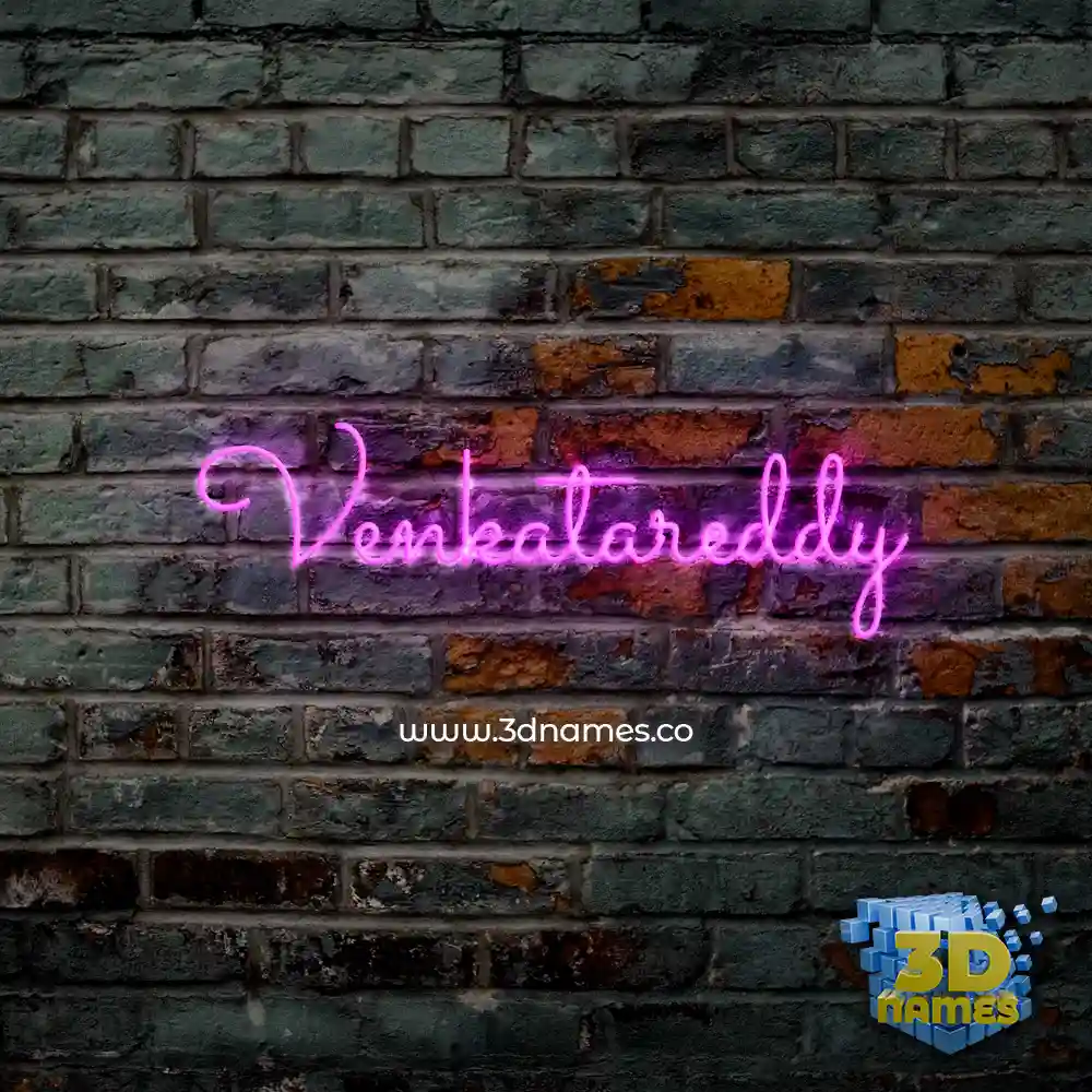 venkatareddy in Pink Neon style - 3D name wallpaper