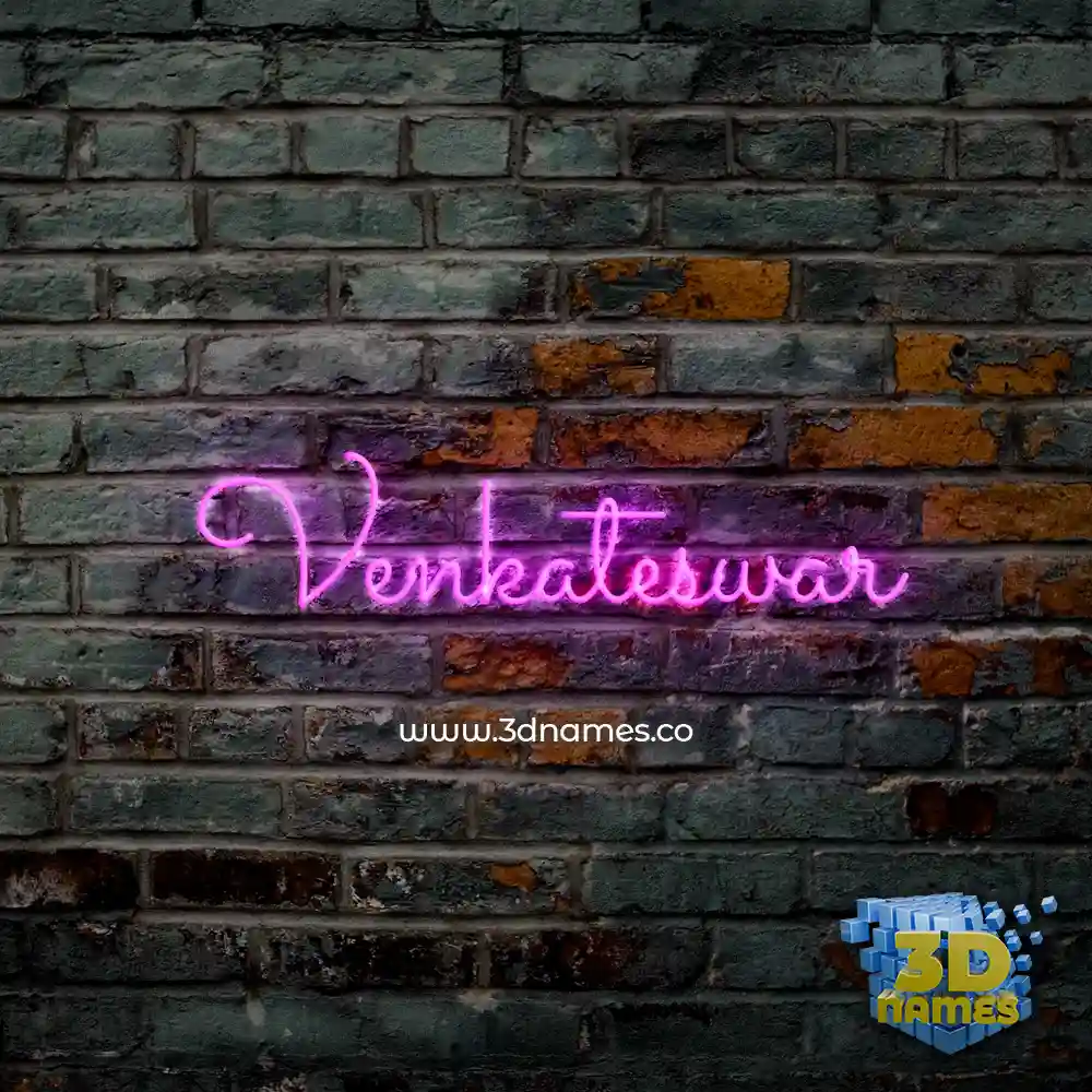 venkateswar in Pink Neon style - 3D name wallpaper