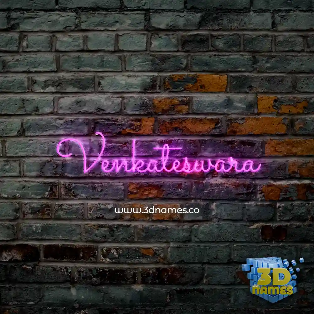 venkateswara in Pink Neon style - 3D name wallpaper