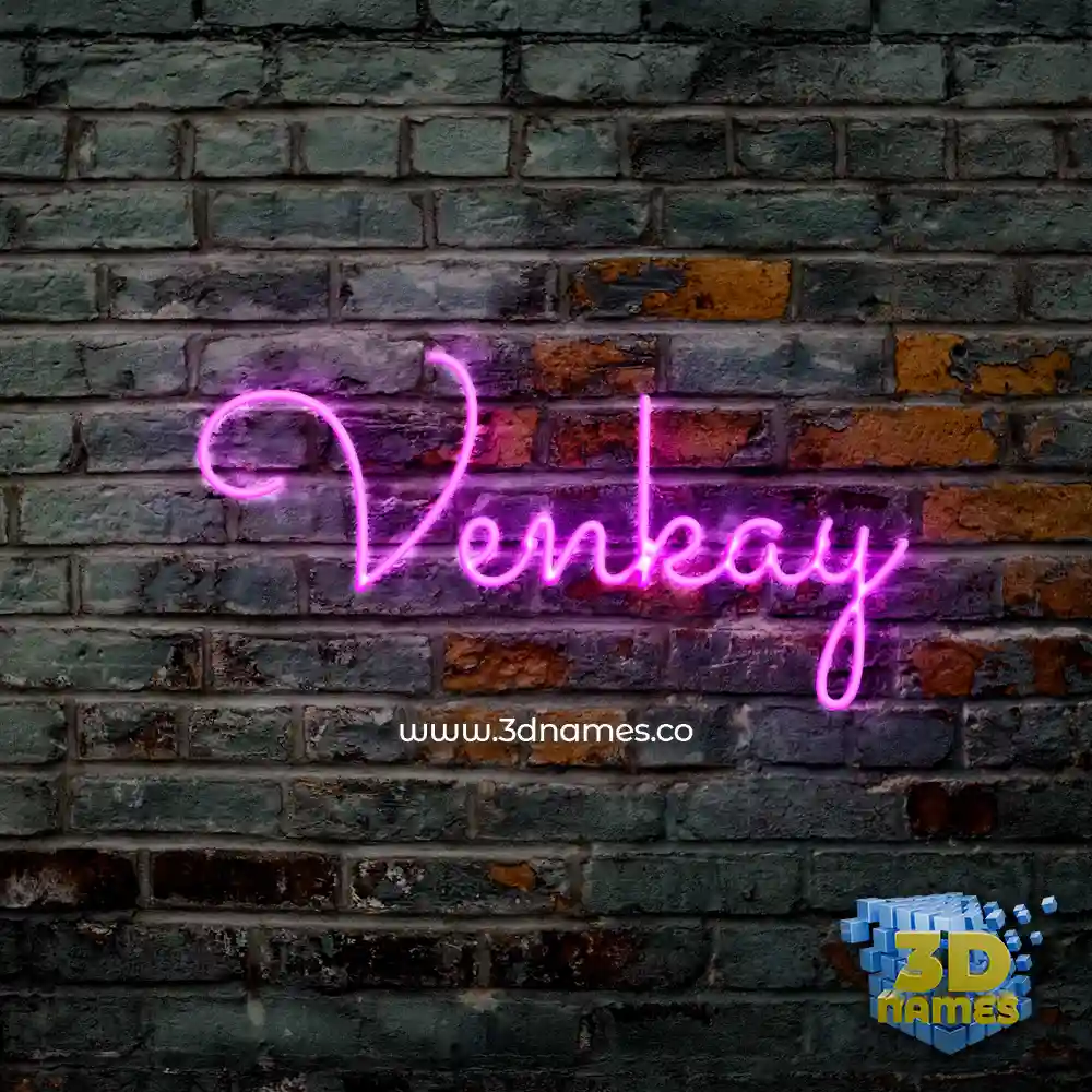 venkay in Pink Neon style - 3D name wallpaper