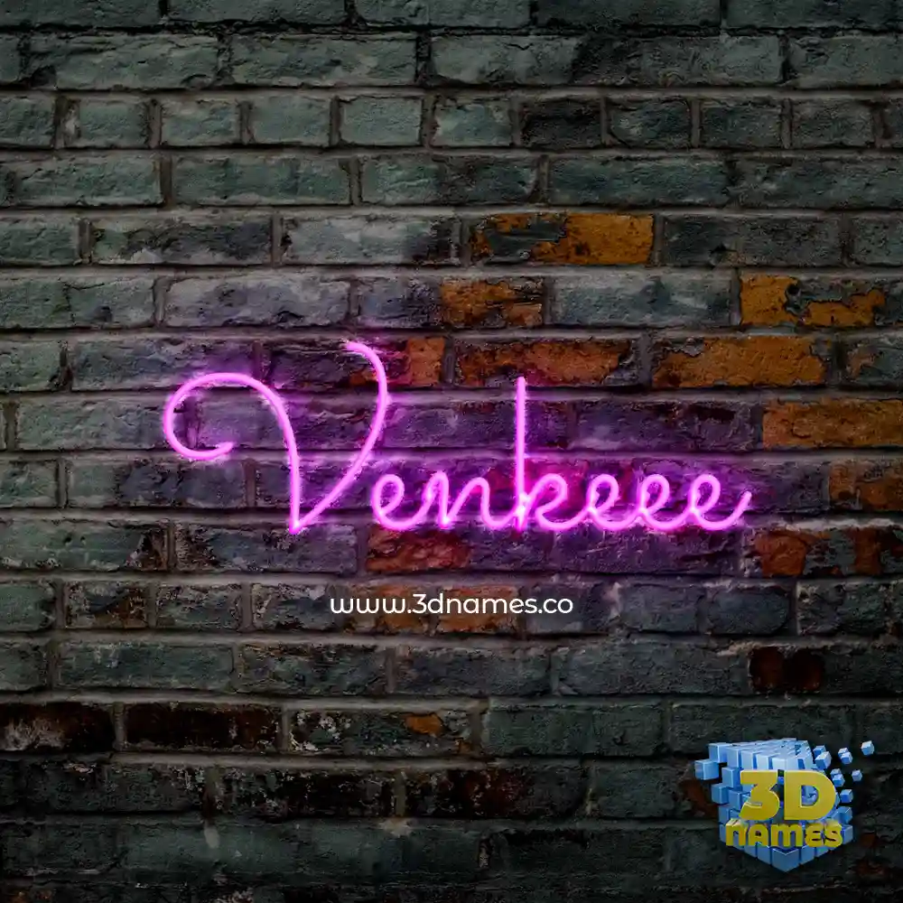 venkeee in Pink Neon style - 3D name wallpaper