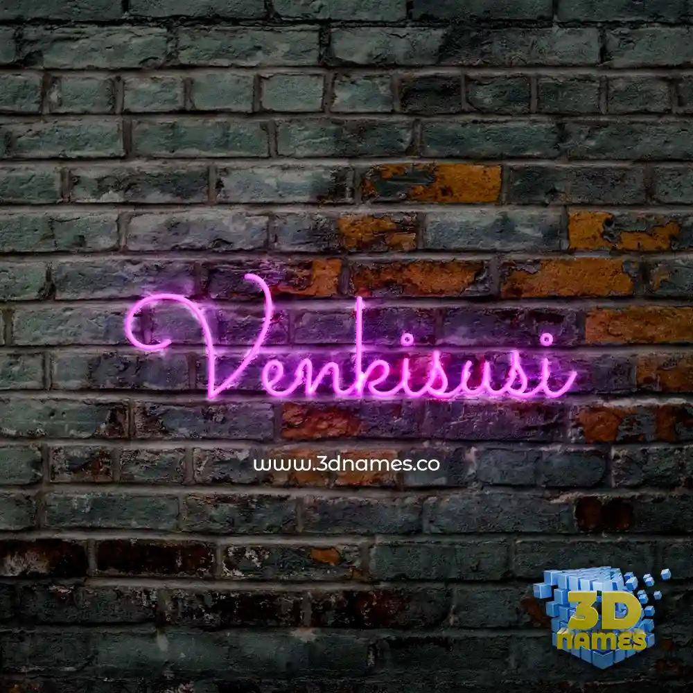 venkisusi in Pink Neon style - 3D name wallpaper